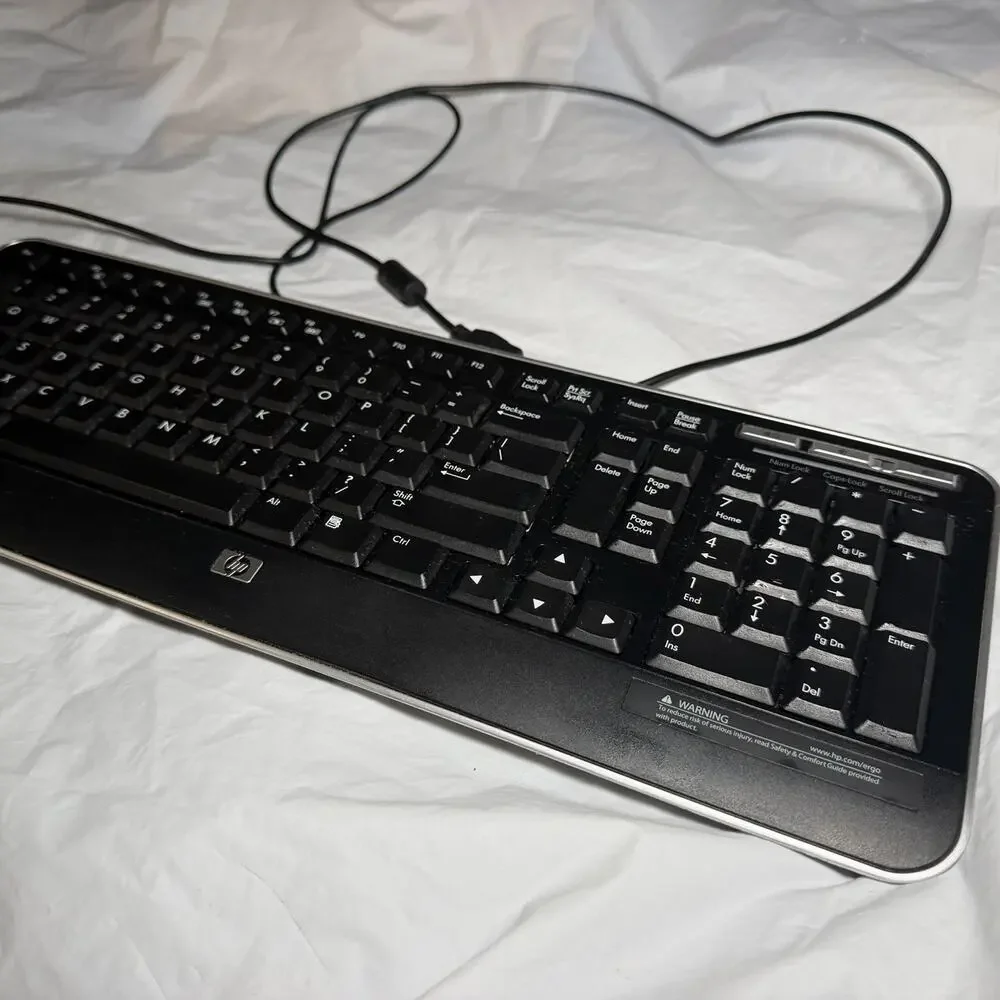 HP Wired USB Black US Keyboard- Model 5335U
